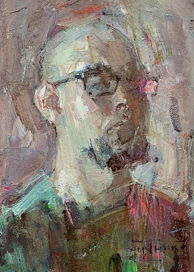 портрет художника Сергея Кияница картина на холсте, масло